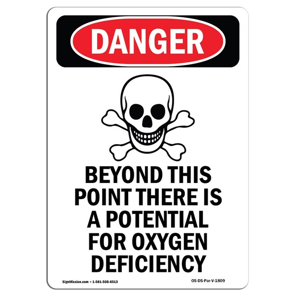 Signmission Safety Sign, OSHA Danger, 10" Height, Beyond This Point, Portrait, D-V-1809 OS-DS-D-710-V-1809 - main